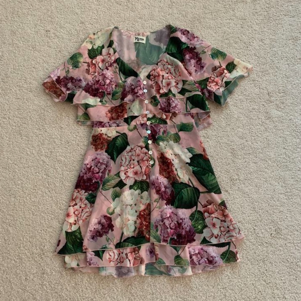Show Me Your Mumu Pink and Green Floral Top